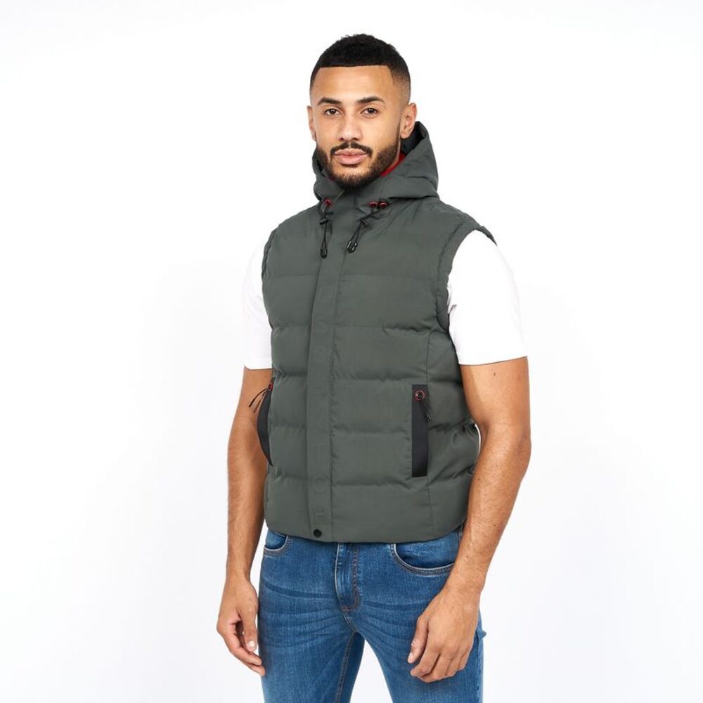 Crosshatch Mens Kampleys Embossed Vest / Deep Olive